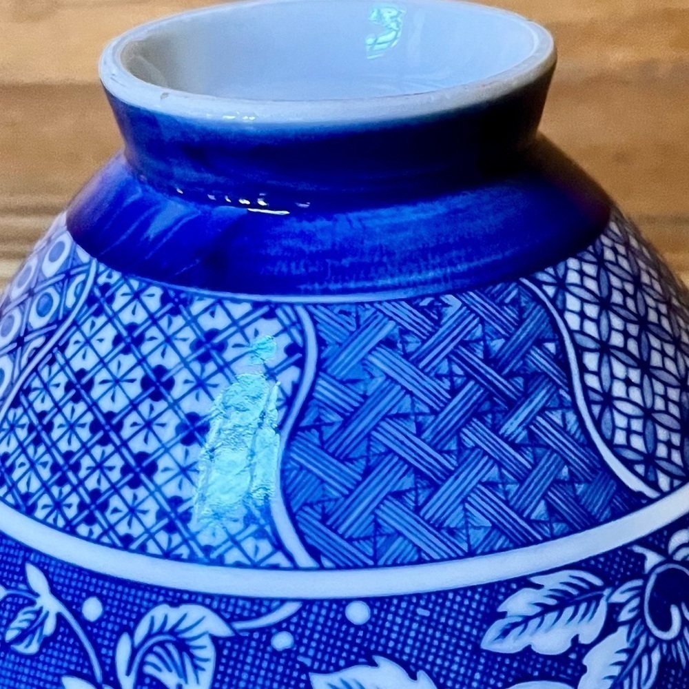 VTG Ardco Dallas Japan Blue & White Porcelain Footed Rice Bowl Chinoiserie Decor - Picture 9 of 11